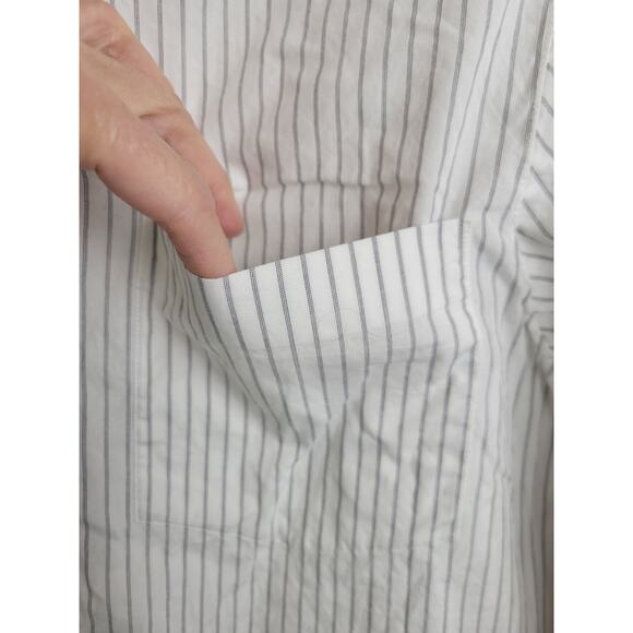 Vtg Jones New York Button Up Shirt White Gray Striped Long Sleeve Women's Size 8 - Picture 5 of 10